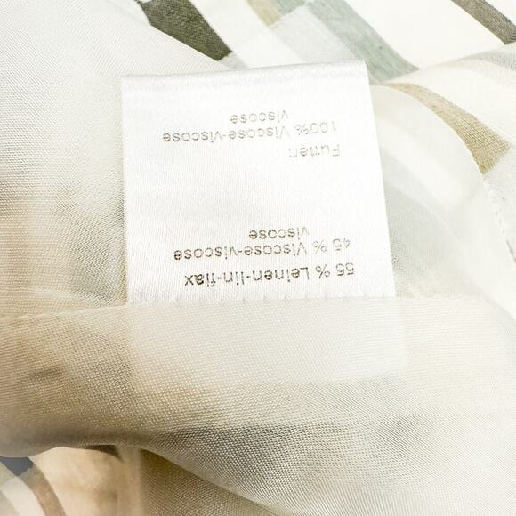 Akris Punto Plaid Geometric Linen A Line Skirt Belted Size 12 - Picture 7 of 8